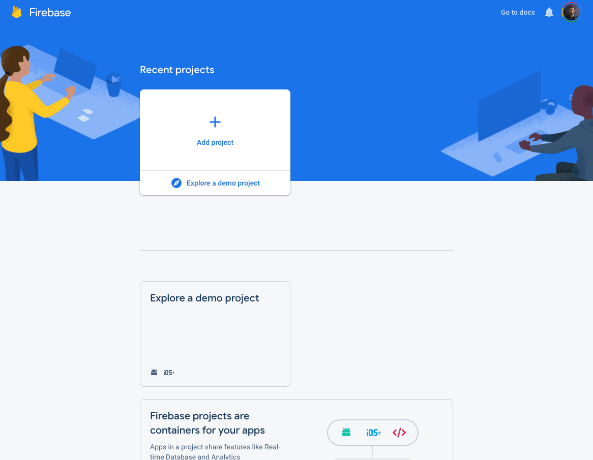 setup firebase project step 1