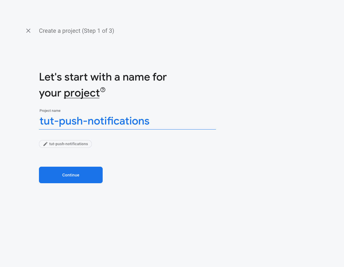 setup firebase project step 2