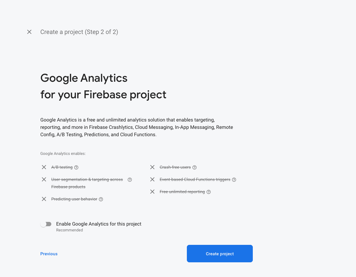 setup firebase project step 4