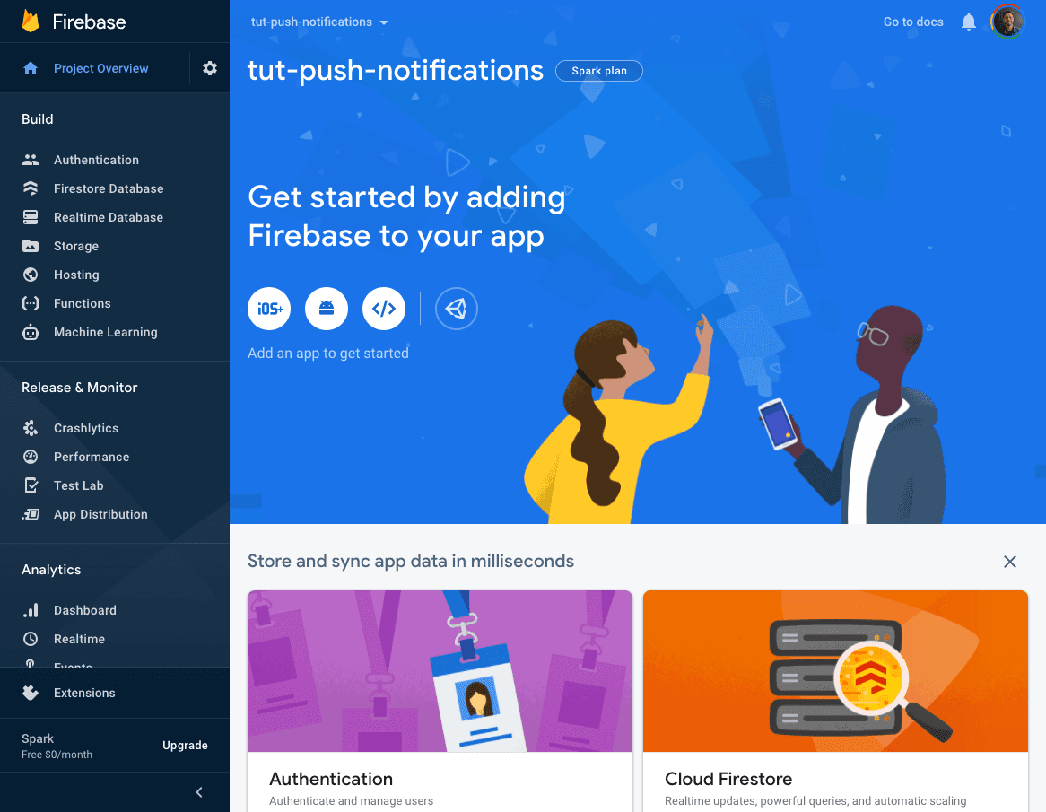 setup firebase project step 6