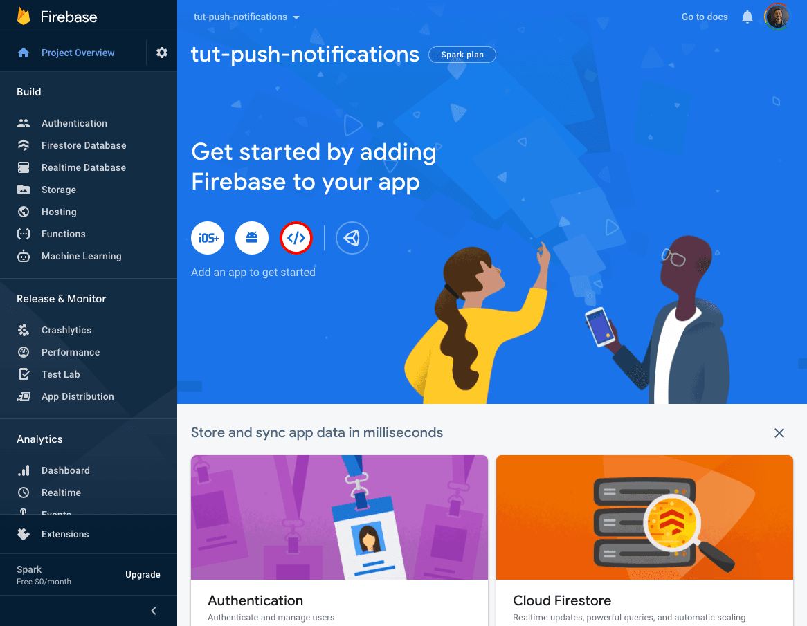 setup app to firebase project step 1